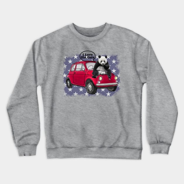 Panda on the Car Crewneck Sweatshirt by Custom Autos